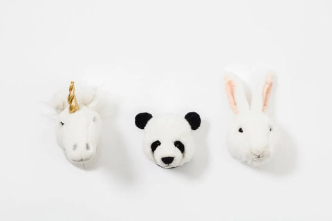 Lovely Box: set of 3 small heads (unicorn/panda/rabbit) w/box