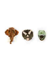 Prehistoric box: set of 3 small heads (dino/T-rex/mammoth)