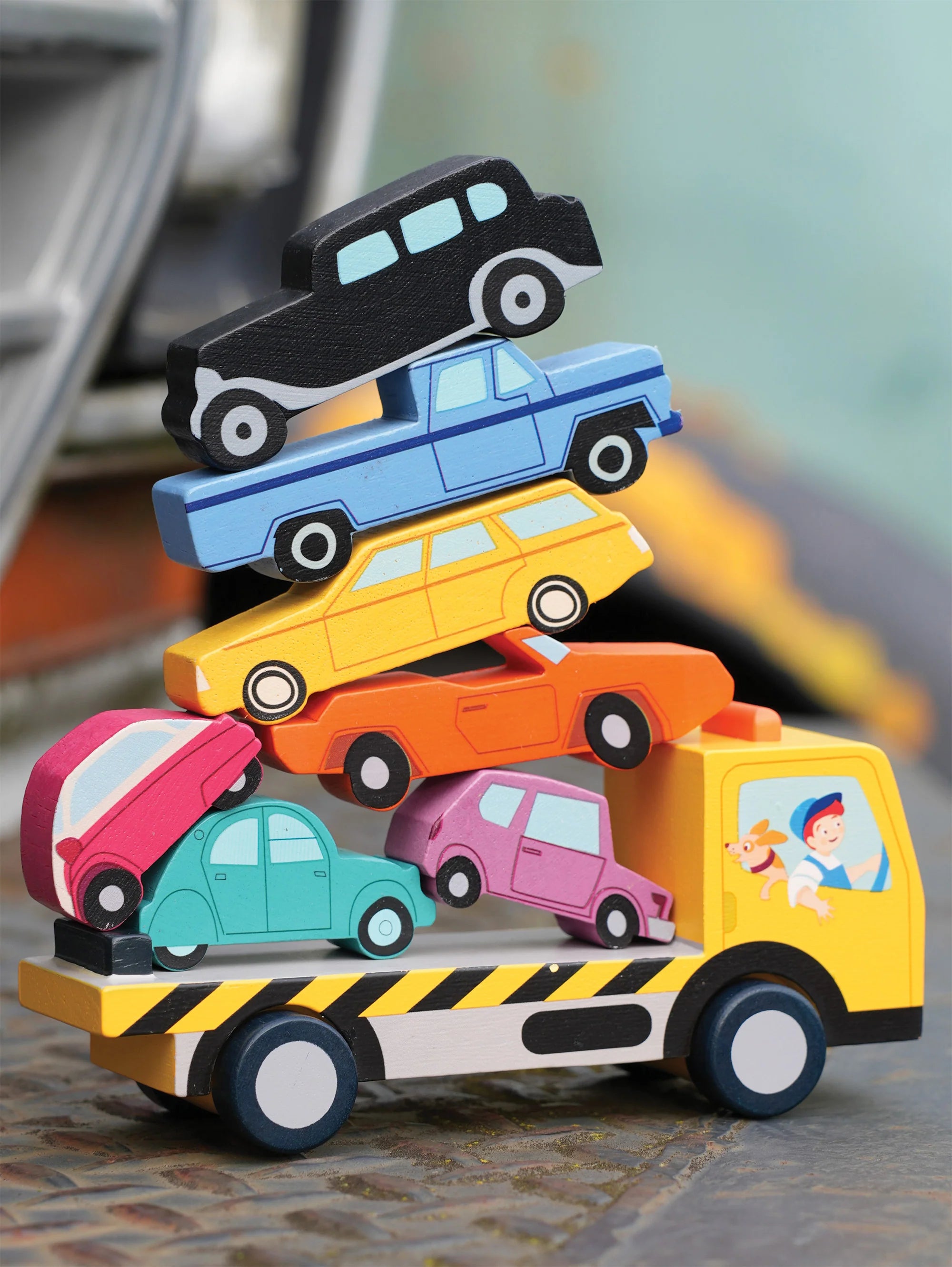 Camión de autos apilables