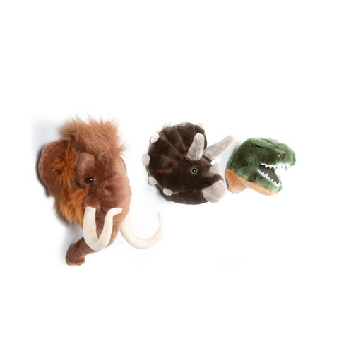 Prehistoric box: set of 3 small heads (dino/T-rex/mammoth)