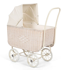 Doll Pram - Retro Rattan Cream