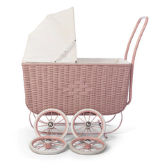 Doll Pram - Retro Rattan Rose