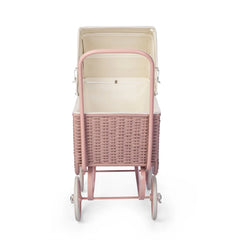 Doll Pram - Retro Rattan Rose