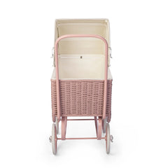 Doll Pram - Retro Rattan Rose