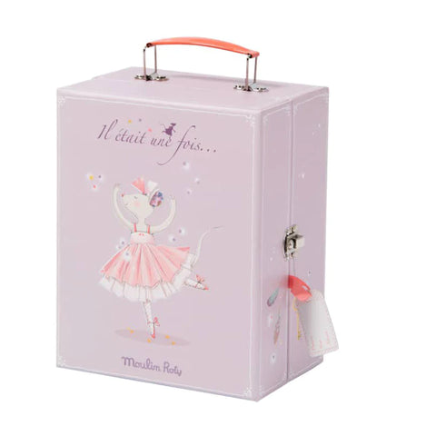 Suitcase - Ballerina Mouse & Tutus In Wardrobe - Doll - Moulin Roty
